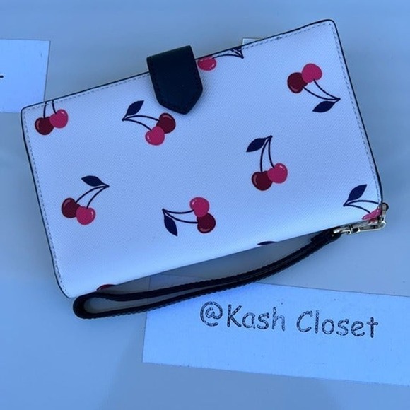 Kate Spade phone wallet wristlet Staci dancing cherries - Picture 2 of 5